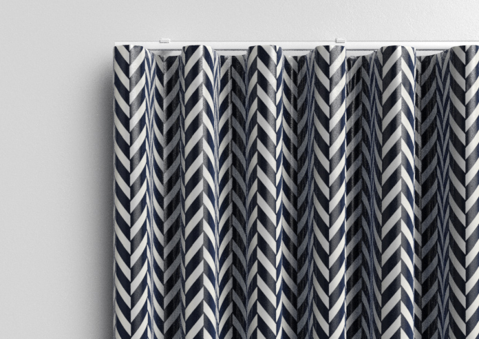 Chevron Stripe, Navy - Made to Measure Curtains - Image 13
